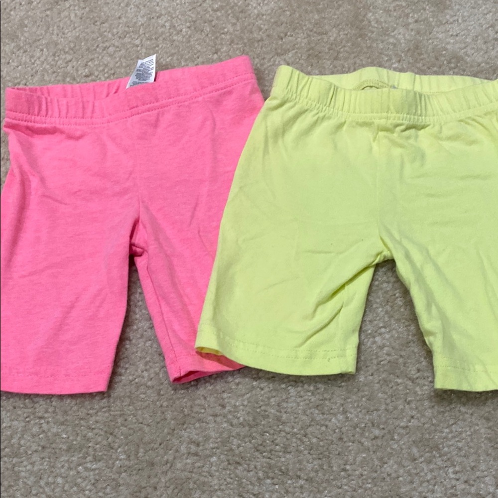 Carter's Coral and Lime Green Casual Shorts Set